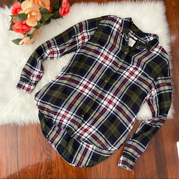 American Eagle Outfitters Tops - American Eagle Boyfriend Plaid Flannel Shirt Top